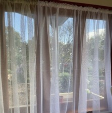 Textured IVORY Sheer Curtain Rod pocket 200 cm drop  Buy per metre - SARAH Sheer Curtain price