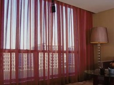 1 Sheer Voile Curtains 272cm wide 230cm long + 15 Pinch Pleat Hooks Wine Red New Sheer Curtain price