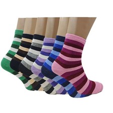 Set of 6 Pairs Women’s Socks – Striped Mix Color Print, Stylish, Comfortable Women's Socks Set price