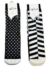 Vybe Socks Women's Black/white Knee Socks Set of 2 Size 6-12 Women's Socks Set price