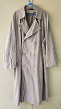 Chaps Ralph Lauren Mens Trench Coat 46L Khaki Double Breasted NO LINER Microfibe Men's Trench Coat price