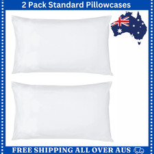 2 Pack Pillow Cases 180TC Hotel Pillowcases Standard 74cm (L) x 48cm (W) AU* Pillowcase price