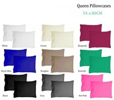 100% Egyption Comb Pure Cotton Queen Size Pillowcase 54x80cm 9 Colors Pillowcase price