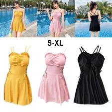 Modest One Piece Swimsuits for Women Tummy Control Swimdress Vintage Skirt Modest Swimwear price