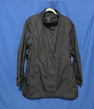 Women's Kirkland Black Raincoat XXL Adjustable Belted Waist Concealed Zip Snap Women's Raincoat price