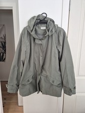 Women’s Parker Jacket L/Xl  Sz 12_14 sage green hooded raincoat flap pockets EUC Women's Raincoat price