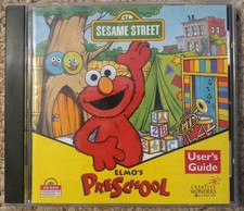 RARE OOP! CIB 1996 Sesame Street: Elmo's Preschool PC CD-ROM Computer Game Pre-K Preschool Education Software price