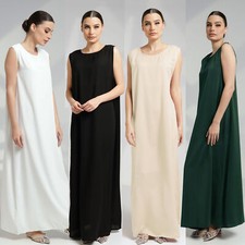 Abaya Kaftan Dubai Turkey Women Inner Vest Dress Muslim Sleeveless Underdress Abaya price