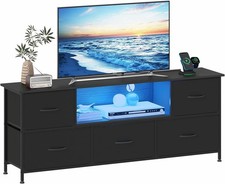 TV Unit Cabinet 140cm with 16-Color RGB LED & Charging Station, TV Stand with 5 TV Unit / Stand price