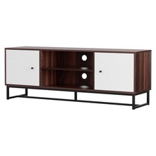 TV Unit Entertainment Unit 150cm Storage Shelves Stand Walnut White-Artiss TV Unit / Stand price