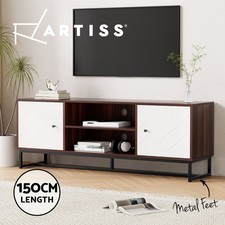 TV Unit Entertainment Unit 150cm Storage Shelves Stand Walnut White-Artiss TV Unit / Stand price