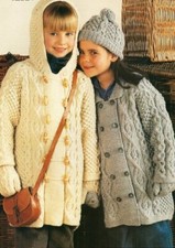 Girls boys hooded cardigan jacket hat knitting pattern copy 8 ply size 56-76 cm Boys' Cardigans price
