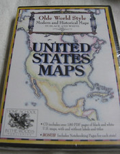 United States Maps - Olde World Style (CD-ROM 2009) Homeschool in the Woods Atlas & Map Software price