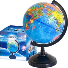 WORLD GLOBE EARTH Map Rotating Geography Ocean Classroom Learning Desktop 6 Map & Globe price