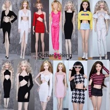 White Black Pink Clothes Set for 11.5" Doll Dress Outfits Set Evening Gown 1/6 Girls' Clothing Set price