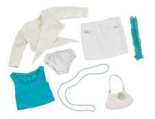 Aqua and White Skirt Set| Fits Most 18" Girl Dolls | 18 Inch Doll Clothes Girls' Clothing Set price