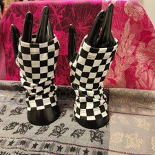 Hot Topic Black And White Fingerless Gloves. Women's Gloves price