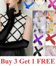Women's Satin Long Gloves Opera Wedding Bridal Evening Party Prom Costume Glove. Women's Gloves price