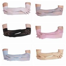 Women's Stretchy Mesh Sheer Opera Long Gloves Mittens Anti-UV Full AU AU Women's Gloves price