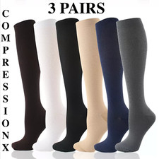 (3 Pairs) S-4XL Ozer Compression Socks Stocking Knee High Graduated Mens Womens Suba Socks price