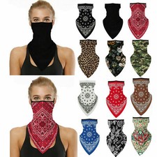 Unisex Bandana Fabric Face Covering Mask Washable Balaclava Earloops Scarf Lot Unisex Scarf price