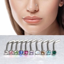 10PCS Surgical Steel L Bend Stud Nose Ring Decoration For 2mm Gems Women Girl Nose Stud price