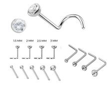 18g 20g 22g 1.5mm-3.5mm Gem Nose Stud L Shape Bent Bar Bone Ring Screw Piercing Nose Stud price