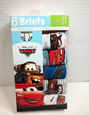 Disney Pixar Cars Boys Brief Underwear 6 Pack 100% Cotton 2T/3T Baby Panties price