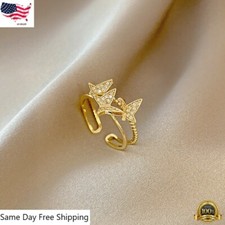 New 18K Gold Plated Zircon Pearl Ring Figure Open Adjustable Women Jewelry Gifts Pearl Ring price