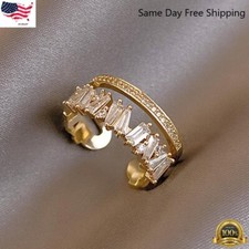 New 18K Gold Plated Zircon Pearl Ring Figure Open Adjustable Women Jewelry Gifts Pearl Ring price