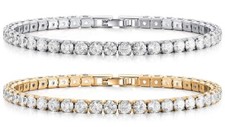 Women's 18k White Gold Plated Tennis Bracelet Made With Swarovski Elements Swarovski Bracelet price