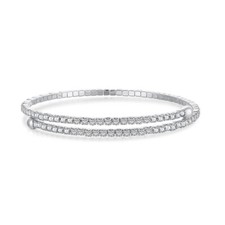 18K White Gold Plated Double Tennis Bracelet Made With Swarovski Elements Swarovski Bracelet price