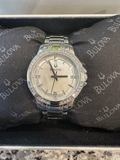 Bulova 96L191 Silver Tone White MOP Dial Swarovski Crystals Womens Dress Watch Swarovski Bracelet price