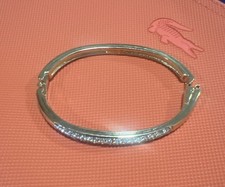 Swarovski Vintage Bangle Bracelet Rhinestone Crystal Pave Gold Tone Swan Signed Swarovski Bracelet price