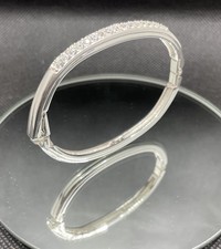 Genuine Swarovski silvertone hinged Bracelet Signed Read Description Swarovski Bracelet price