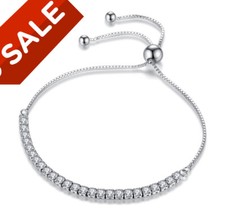 Sterling Silver Plated Adjustable Bracelet With Swarovski Elements Swarovski Bracelet price