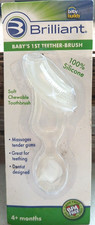 Baby Buddy Baby's 1st Toothbrush Teether Finger Brush 4+ Months Silicone Clear Baby Gum Brush price