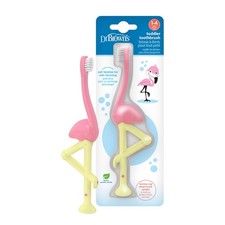 Dr. Brown's Baby and Toddler Toothbrush, 1 Count (Pack of 1), Pink Flamingo Baby Gum Brush price