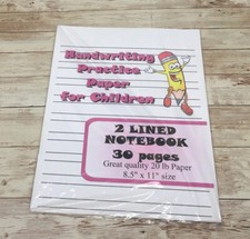 2 Lined Notebook Page - Handwriting Practice Paper For Children - 30 Sheets Handwriting Notebook price