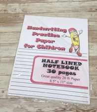 Half Lined Notebook Page - Handwriting Practice Paper For Children - 30 Sheets Handwriting Notebook price