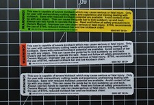 Stihl Hand Guard Warning Label / Decal / Sticker  # 0000 967 3612, # 00009673612 Label price