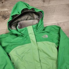 THE NORTH FACE Girls Size XS lightweight hooded Jacket Green Windbreaker Girls' Jacket price