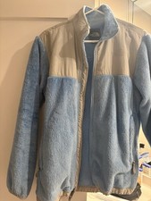 The North Face Denali Jacket Girls Size XL Blue Gray Fleece Full Zip Pockets Girls' Jacket price