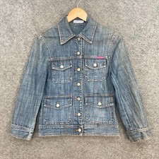 Marcs Girls Denim Jacket Size 10 Years Blue Baby Doll Collared Button 9821 Girls' Jacket price