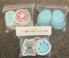 Foam Bath Characters  & Net Bag Numbers, Circles Animals Age 12+ Mounth, 12 /bag Baby Bath Net price