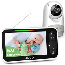 OKAIDI Video Baby Monitor with Camera and Audio, 5" Display Baby Monitor No Wifi Baby Monitor price