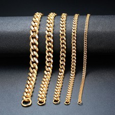 Cuban Chain Link Curb Necklace Men Women Punk Surgical Stainless Steel 2-15mm Gold Necklace price