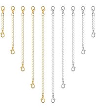 10PC 14K Gold Plated and Silver Stainless Steel Necklace Extenders 2”3”4”5”6” Gold Necklace price