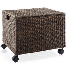 Rolling Filing Cabinet Cart Hyacinth Seagrass Wicker File Storage Box for Office Metal Filing Cabinet price
