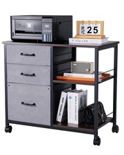 VEVOR Mobile Metal File Cabinet with 3 Fabric Drawers and 2 Open Shelves Brown Metal Filing Cabinet price